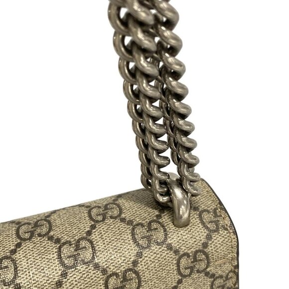 Auth GUCCI Dionysus /GG Supreme 421970 Beige Ebony PVC Suede Shoulder Bag - Picture 10 of 16